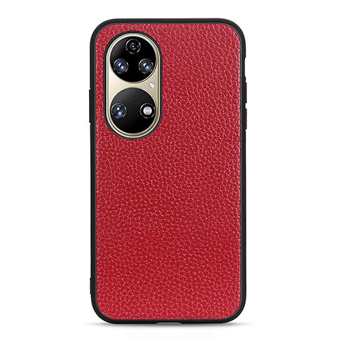 Handyhülle Hülle Luxus Leder Schutzhülle B02H für Huawei P50 Rot