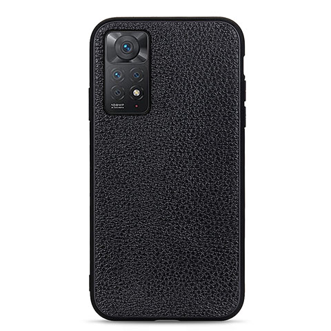 Handyhülle Hülle Luxus Leder Schutzhülle B02H für Xiaomi Redmi Note 11 Pro 4G Schwarz