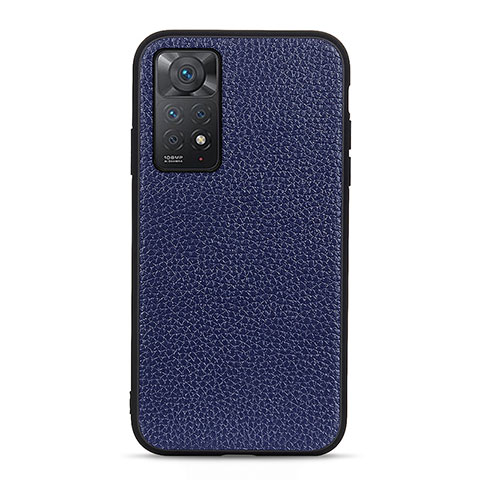 Handyhülle Hülle Luxus Leder Schutzhülle B02H für Xiaomi Redmi Note 11 Pro 5G Blau