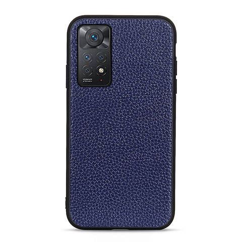 Handyhülle Hülle Luxus Leder Schutzhülle B02H für Xiaomi Redmi Note 12 Pro 4G Blau