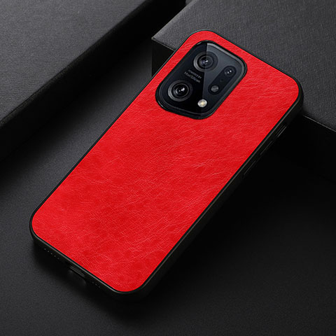 Handyhülle Hülle Luxus Leder Schutzhülle B07H für Oppo Find X5 5G Rot