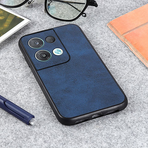 Handyhülle Hülle Luxus Leder Schutzhülle B08H für Oppo Reno8 Pro+ Plus 5G Blau