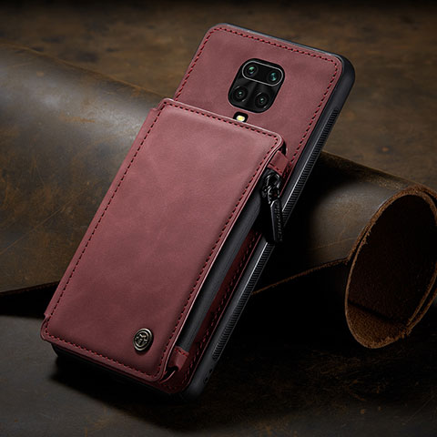 Handyhülle Hülle Luxus Leder Schutzhülle C02S für Xiaomi Redmi Note 9 Pro Rot