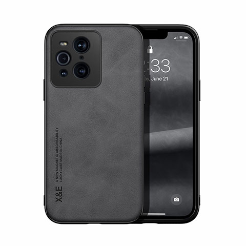 Handyhülle Hülle Luxus Leder Schutzhülle DY1 für Oppo Find X3 Pro 5G Schwarz