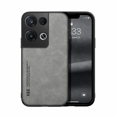 Handyhülle Hülle Luxus Leder Schutzhülle DY1 für Oppo Reno8 Pro+ Plus 5G Grau