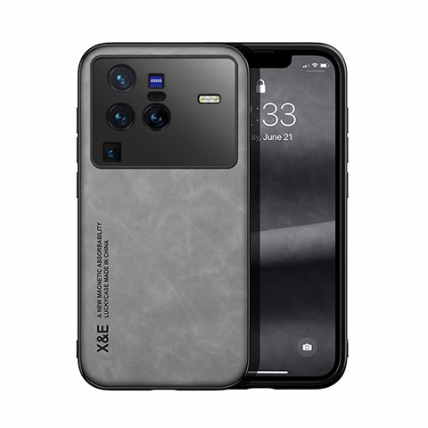 Handyhülle Hülle Luxus Leder Schutzhülle DY1 für Vivo X80 Pro 5G Grau