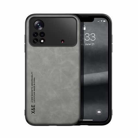 Handyhülle Hülle Luxus Leder Schutzhülle DY1 für Xiaomi Poco X4 Pro 5G Grau