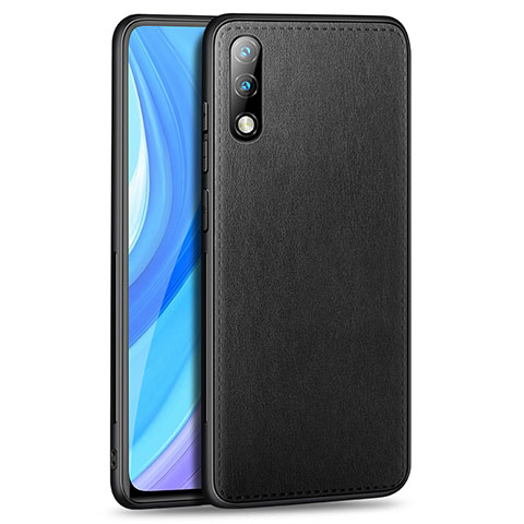 Handyhülle Hülle Luxus Leder Schutzhülle für Huawei Enjoy 10 Schwarz