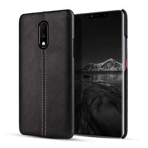 Handyhülle Hülle Luxus Leder Schutzhülle für OnePlus 7 Schwarz