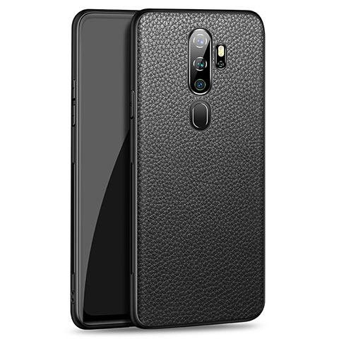 Handyhülle Hülle Luxus Leder Schutzhülle für Oppo A11 Schwarz