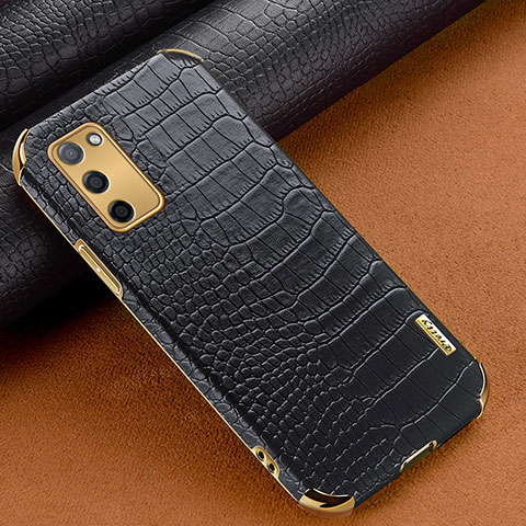 Handyhülle Hülle Luxus Leder Schutzhülle für Oppo A56 5G Schwarz