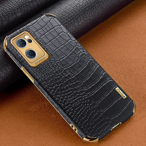 Handyhülle Hülle Luxus Leder Schutzhülle für Oppo Find X5 Lite 5G Schwarz