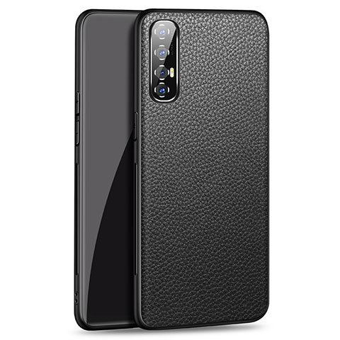 Handyhülle Hülle Luxus Leder Schutzhülle für Oppo Reno3 Pro Schwarz