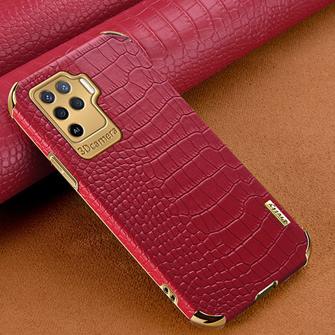 Handyhülle Hülle Luxus Leder Schutzhülle für Oppo Reno5 F Rot