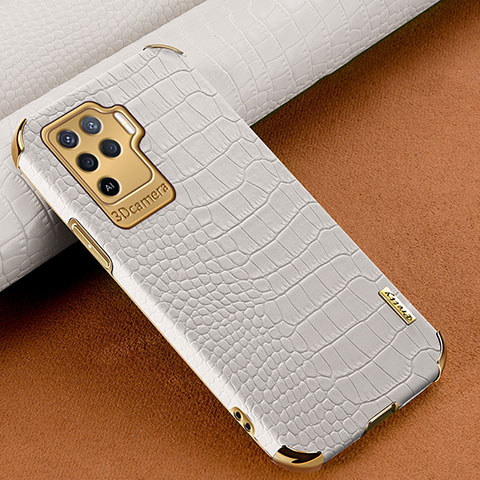 Handyhülle Hülle Luxus Leder Schutzhülle für Oppo Reno5 Lite Weiß