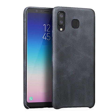 Handyhülle Hülle Luxus Leder Schutzhülle für Samsung Galaxy A8 Star Schwarz