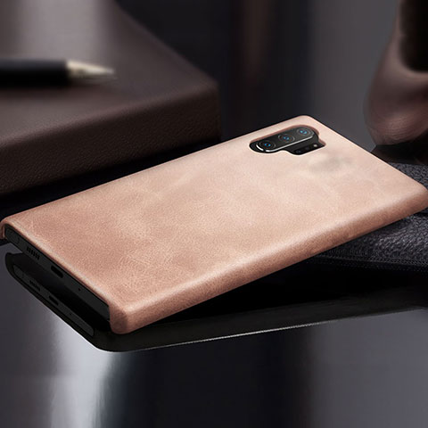 Handyhülle Hülle Luxus Leder Schutzhülle für Samsung Galaxy Note 10 Plus Rosegold