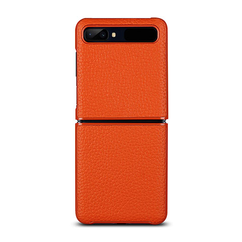 Handyhülle Hülle Luxus Leder Schutzhülle für Samsung Galaxy Z Flip Orange