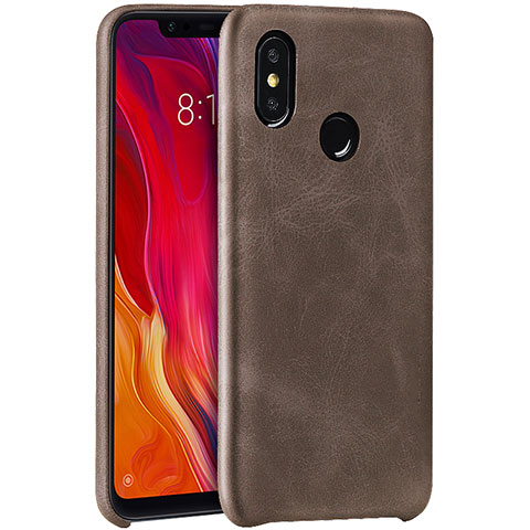 Handyhülle Hülle Luxus Leder Schutzhülle für Xiaomi Mi 8 Braun