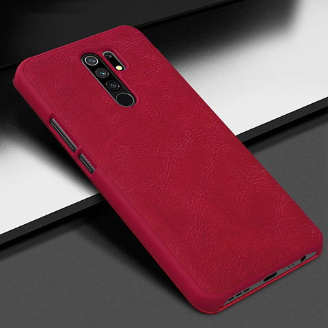 Handyhülle Hülle Luxus Leder Schutzhülle für Xiaomi Redmi 9 Prime India Rot