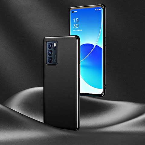 Handyhülle Hülle Luxus Leder Schutzhülle GS3 für Oppo Reno6 Pro 5G India Schwarz