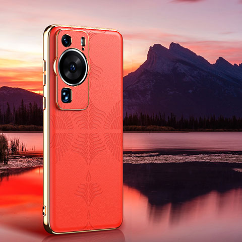 Handyhülle Hülle Luxus Leder Schutzhülle GS4 für Huawei P60 Pro Orange