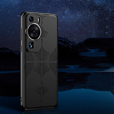 Handyhülle Hülle Luxus Leder Schutzhülle GS4 für Huawei P60 Pro Schwarz