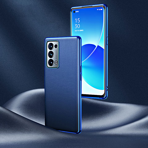 Handyhülle Hülle Luxus Leder Schutzhülle GS4 für Oppo Reno6 Pro+ Plus 5G Blau