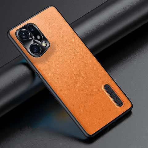 Handyhülle Hülle Luxus Leder Schutzhülle JB4 für Oppo Find X5 Pro 5G Orange