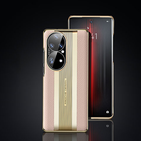 Handyhülle Hülle Luxus Leder Schutzhülle JB6 für Huawei P50 Pro Gold