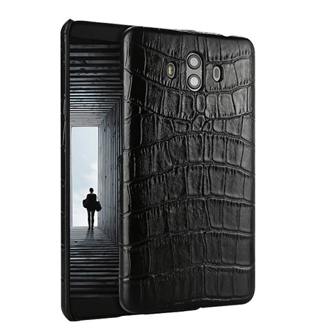 Handyhülle Hülle Luxus Leder Schutzhülle Krokodil für Huawei Mate 10 Schwarz