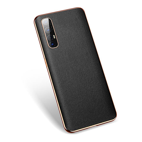 Handyhülle Hülle Luxus Leder Schutzhülle L01 für Oppo Reno3 Pro Schwarz