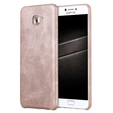 Handyhülle Hülle Luxus Leder Schutzhülle L01 für Samsung Galaxy C5 Pro C5010 Rosegold