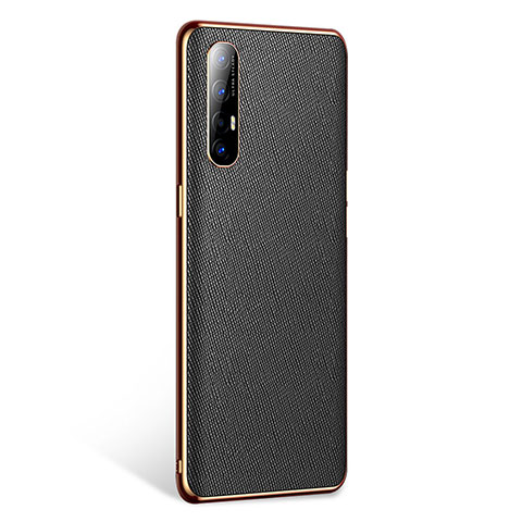 Handyhülle Hülle Luxus Leder Schutzhülle L02 für Oppo Reno3 Pro Schwarz