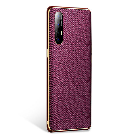 Handyhülle Hülle Luxus Leder Schutzhülle L02 für Oppo Reno3 Pro Violett