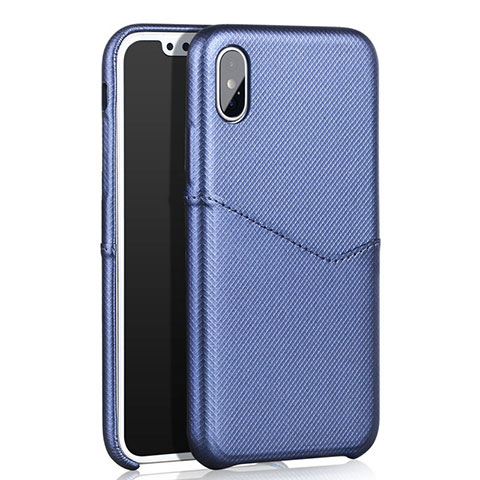 Handyhülle Hülle Luxus Leder Schutzhülle L05 für Apple iPhone X Blau