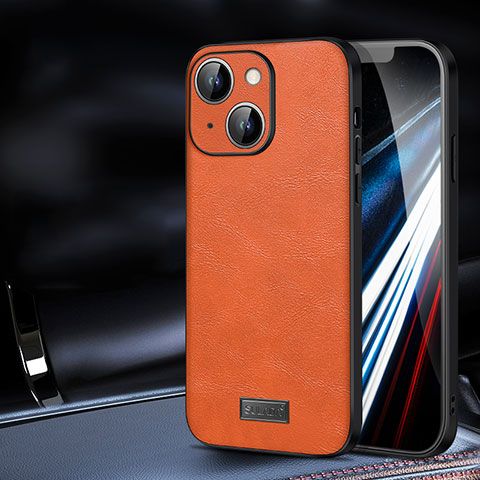 Handyhülle Hülle Luxus Leder Schutzhülle LD2 für Apple iPhone 14 Orange