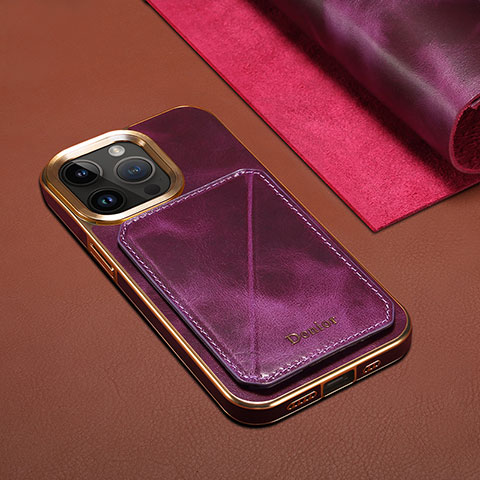 Handyhülle Hülle Luxus Leder Schutzhülle MT1 für Apple iPhone 16 Pro Max Violett