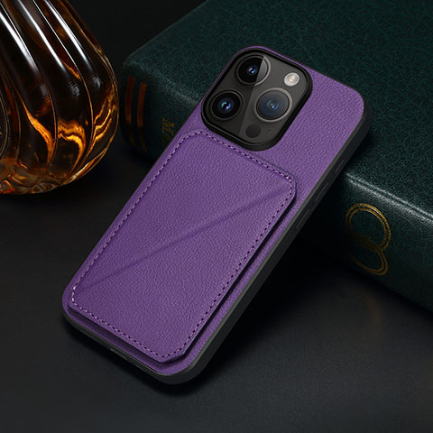 Handyhülle Hülle Luxus Leder Schutzhülle MT4 für Apple iPhone 14 Pro Max Violett