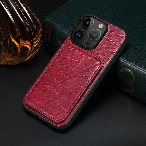Handyhülle Hülle Luxus Leder Schutzhülle MT5 für Apple iPhone 15 Pro Max Rot