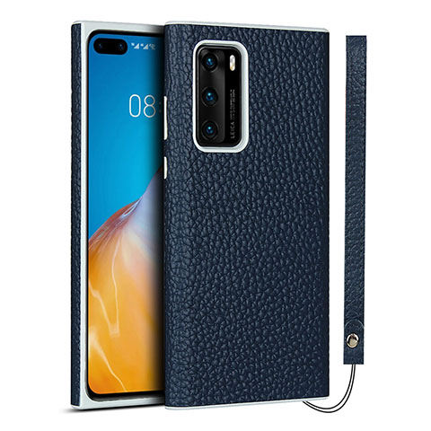 Handyhülle Hülle Luxus Leder Schutzhülle N01 für Huawei P40 Blau