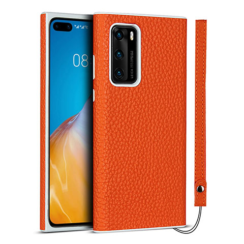 Handyhülle Hülle Luxus Leder Schutzhülle N01 für Huawei P40 Orange