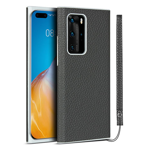 Handyhülle Hülle Luxus Leder Schutzhülle N01 für Huawei P40 Pro Grau