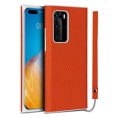 Handyhülle Hülle Luxus Leder Schutzhülle N01 für Huawei P40 Pro Orange