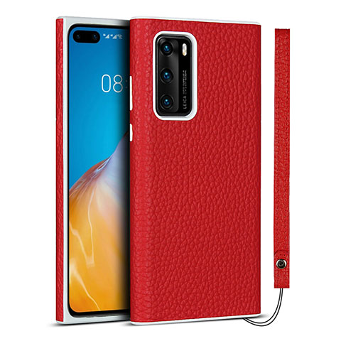 Handyhülle Hülle Luxus Leder Schutzhülle N01 für Huawei P40 Rot