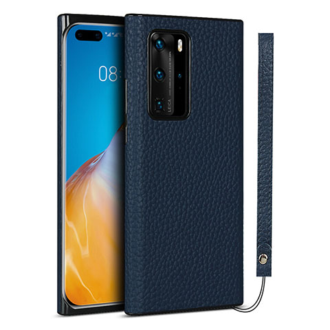 Handyhülle Hülle Luxus Leder Schutzhülle N02 für Huawei P40 Pro Blau