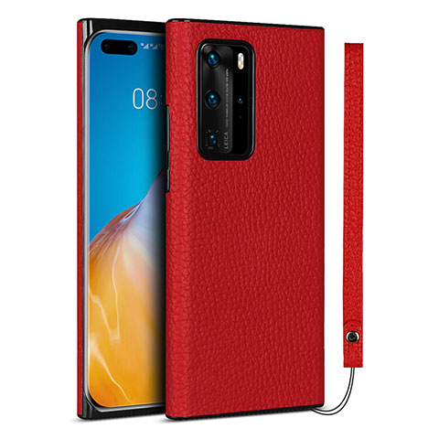 Handyhülle Hülle Luxus Leder Schutzhülle N02 für Huawei P40 Pro Rot