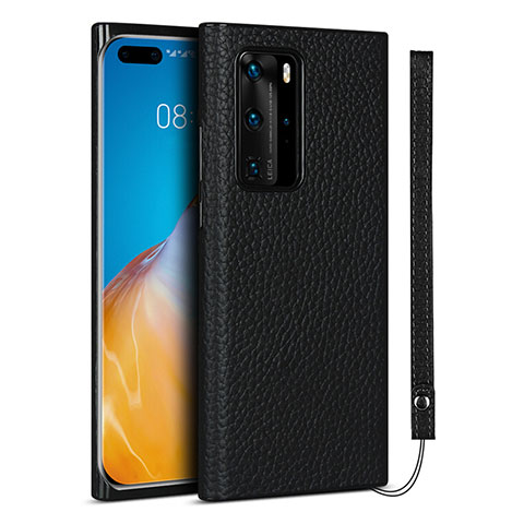 Handyhülle Hülle Luxus Leder Schutzhülle N02 für Huawei P40 Pro Schwarz