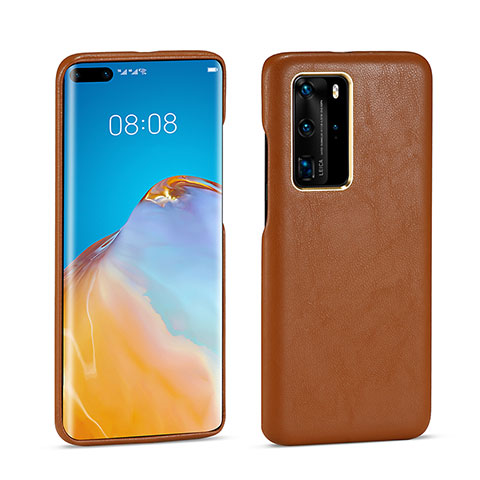 Handyhülle Hülle Luxus Leder Schutzhülle N04 für Huawei P40 Pro Braun