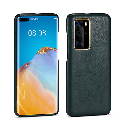 Handyhülle Hülle Luxus Leder Schutzhülle N04 für Huawei P40 Pro Nachtgrün